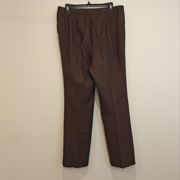 Ellen Tracy Brown Sz 12 Pants Trousers Women Pleated - Picture 2 of 5